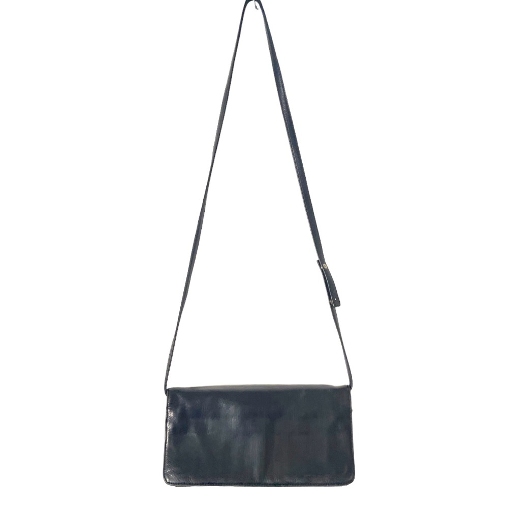 Hobo Black Leather Crossbody Purse with Integrated Wallet and Card Holder